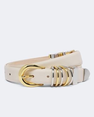 DEHANCHE Holly Leather Belt - White