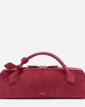 Alaïa Clutch Le Teckel Small Aus Veloursleder - Rot