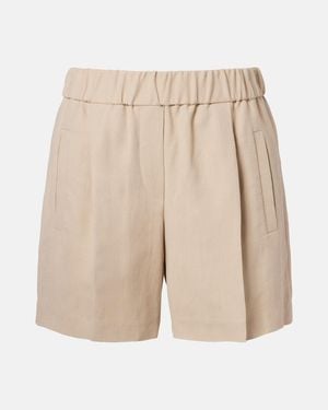 Brunello Cucinelli High-Rise Bermuda Shorts - Natural