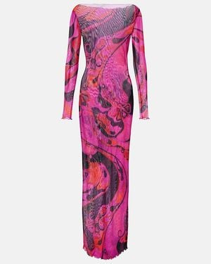 PUCCI Orchidee Tulle Maxi Dress - Pink