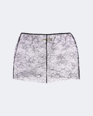 KHAITE Tilly Sheer Lace Shorts - Blue
