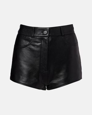 Frankie Shop Loen High-Rise Leather Micro Shorts - Black
