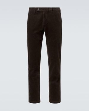 Sunspel Corduroy Cotton Straight Trousers - Black