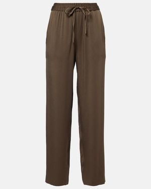 Isabel Marant Kendry Satin Wide-Leg Trousers - Brown