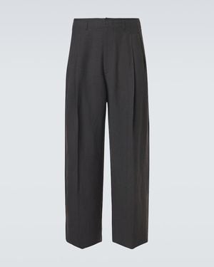 Lemaire Weite Hose Aus Gabardine - Grau
