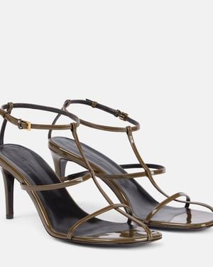 KHAITE Cage 75 Patent Leather Sandals - Metallic