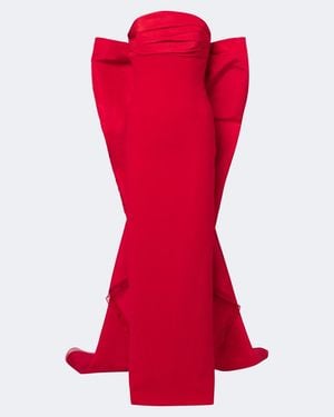 Carolina Herrera Bow-Detail Bustier Gown - Red