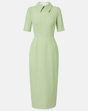 Emilia Wickstead Valletta Wool Crepe Midi Dress - Green