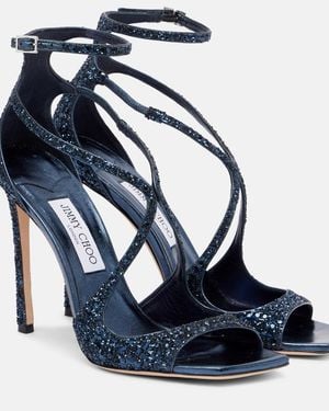 Jimmy Choo Azia 110 Glitter Sandals - Blue