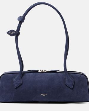 Alaïa Le Teckel Suede Shoulder Bag - Blue