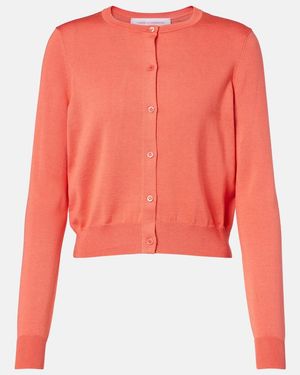 Carolina Herrera Cropped-Cardigan Aus Seide Und Baumwolle - Rot