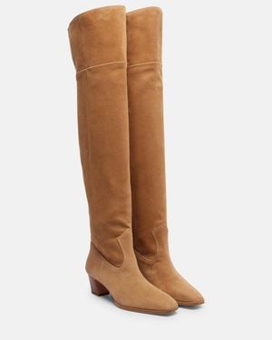 Aquazzura Nomad 50 Suede Over-The-Knee Boots - Brown