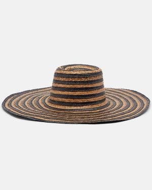 Poupette Angel Striped Sun Hat - Brown