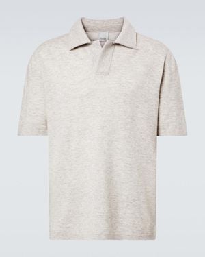Allude Wool And Cashmere Polo Sweater - White