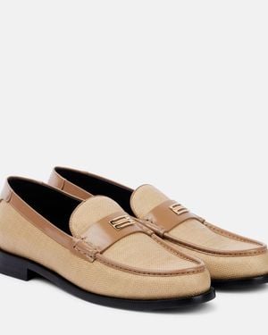 Victoria Beckham Croc-Effect Leather Loafers - Natural
