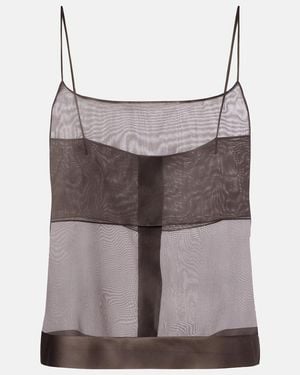 Calvin Klein Carmen Sheer Silk Camisole - Grey