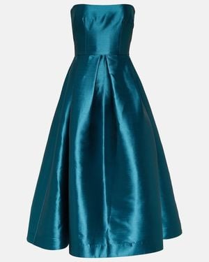 Alex Perry Strapless Faille Midi Dress - Blue