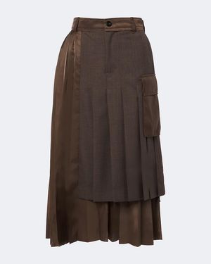 Sacai Midirock Mit Wolle - Braun