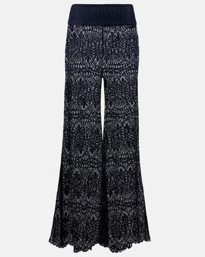 Alexandra Miro Paloma Lace Wide-Leg Trousers - Blue