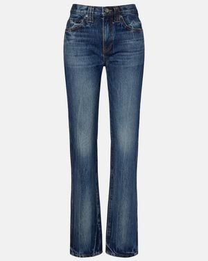 KHAITE Farley High-Rise Straight Jeans - Blue