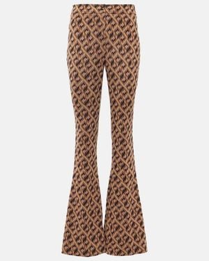 Diane von Furstenberg Greg Printed Flared Trousers - Brown