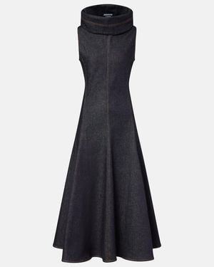 Jacquemus La Triangle De-Nîmes Paneled Midi Dress - Blue