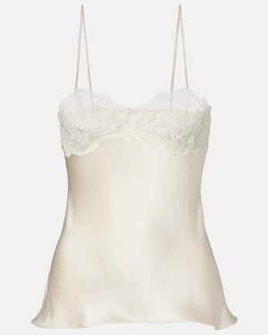 Chloé Lace-Trimmed Silk Satin Camisole - White