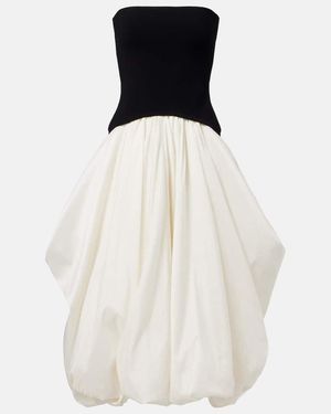 Jonathan Simkhai Izzy Strapless Taffeta Midi Dress - White