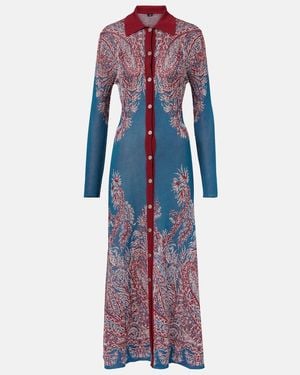 Etro Paisley Jersey Shirtdress - Purple