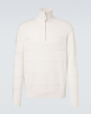 Allude Cotton And Cashmere Turtleneck Jumper - White