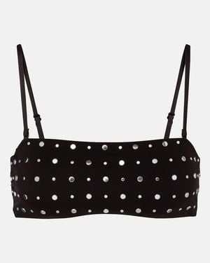 STAUD Sara Studded Bikini Top - Black