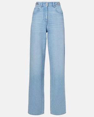 Versace High-Rise Wide-Leg Jeans - Blau