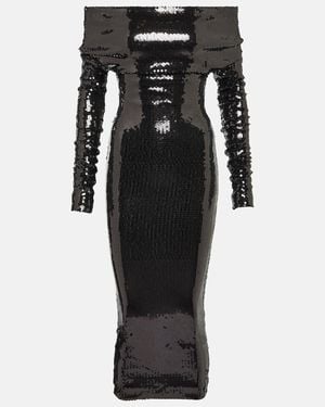 Alexandre Vauthier Sequined Strapless Gown - Black