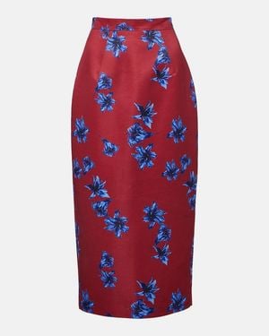 Emilia Wickstead Falda Tubo Lorelei De Saten Duquesa - Rojo
