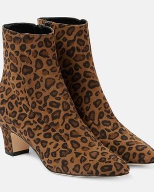 Manolo Blahnik Myconia Suede Ankle Boots - Brown