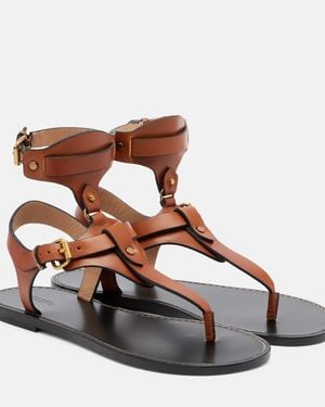 Isabel Marant Tongs Eveena En Cuir - Marron