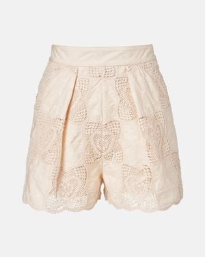 Zimmermann Wanderlust Crochet Cotton-Blend Shorts - Natural