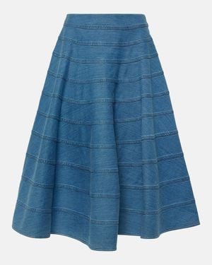 Altuzarra Falda Midi Grace De Denim Con Paneles - Azul