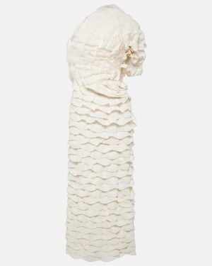 Chloé One-Shoulder-Robe Aus Einem Seidengemisch - Weiß