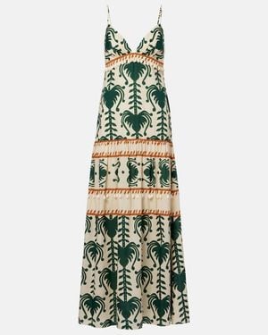 Johanna Ortiz Printed Cotton Poplin Maxi Dress - Green