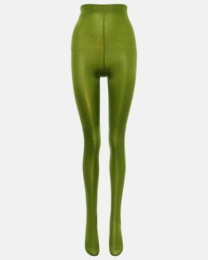 Alex Perry Crystal-Embellished Jersey Tights - Green