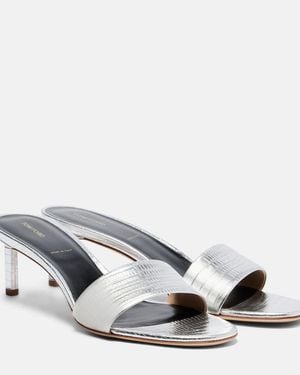 Tom Ford 55 Metallic Leather Mules