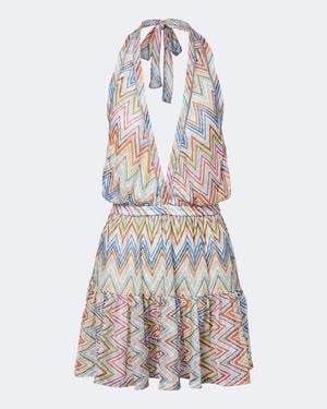 Missoni Zigzag Halterneck Minidress - White