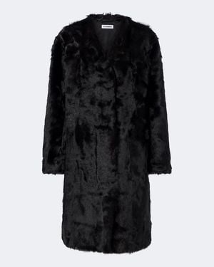 Jil Sander Shearling Coat - Black