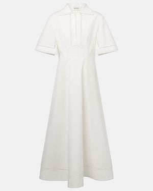 Rohe Embroidered Cotton Poplin Midi Dress - White