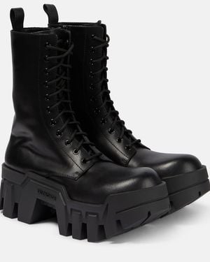 Balenciaga Bulldozer Lace-Up Ankle Boots - Black