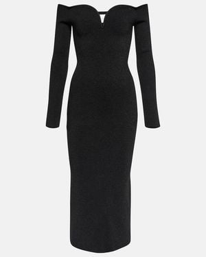 Galvan London Grace Off-Shoulder Midi Dress - Black