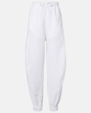 Rohe Cotton-Blend Barrel-Leg Trousers - White