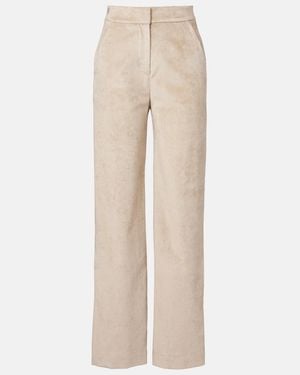 Veronica Beard Grigore Cotton-Blend Corduroy Wide-Leg Pants - Natural