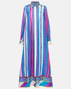 Dolce & Gabbana Striped Silk Kaftan - Blue